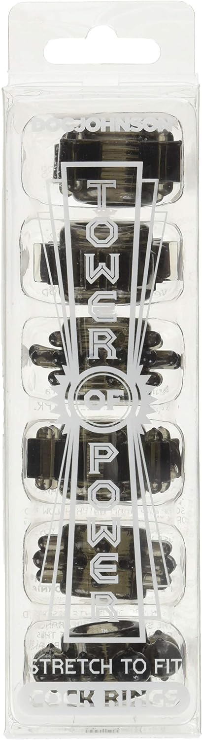 Doc Johnson Tower Of Power Cock Rings Set Black - Image 2