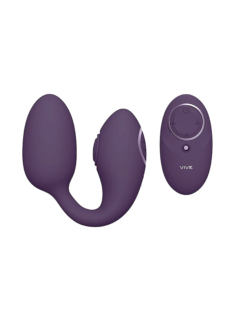 Vive Aika Rechargeable Pulse-Wave & Vibrating Silicone Egg - Purple - Image 2