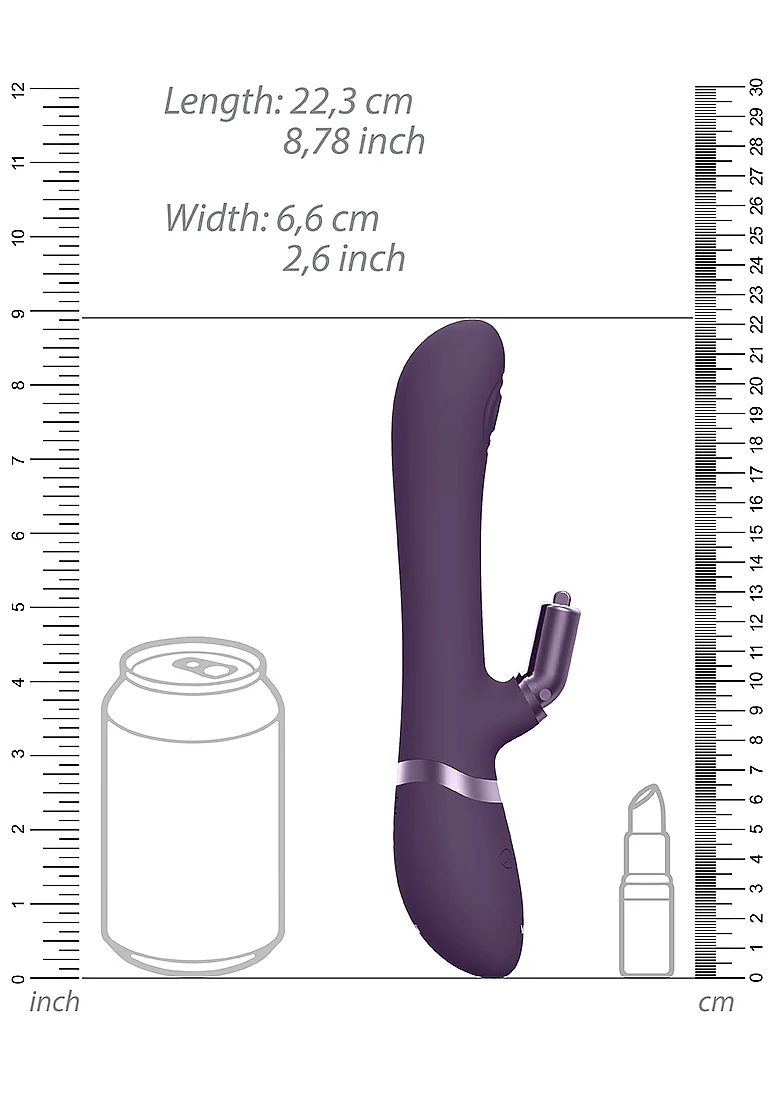 Vive Etsu Silicone Rabbit with Interchangeable Clitoral Sleeves - Purple - Image 4