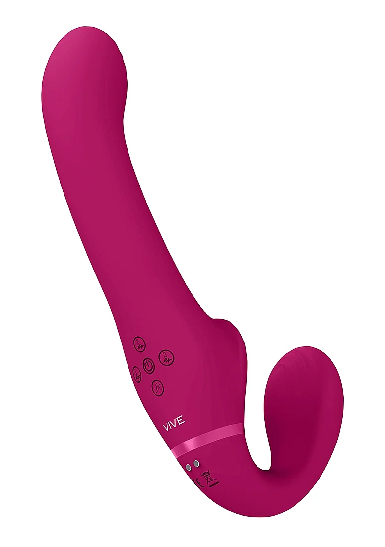 Vive Ai Dual Pulse-Wave & Airwave Strapless Strapon - Pink - Image 5