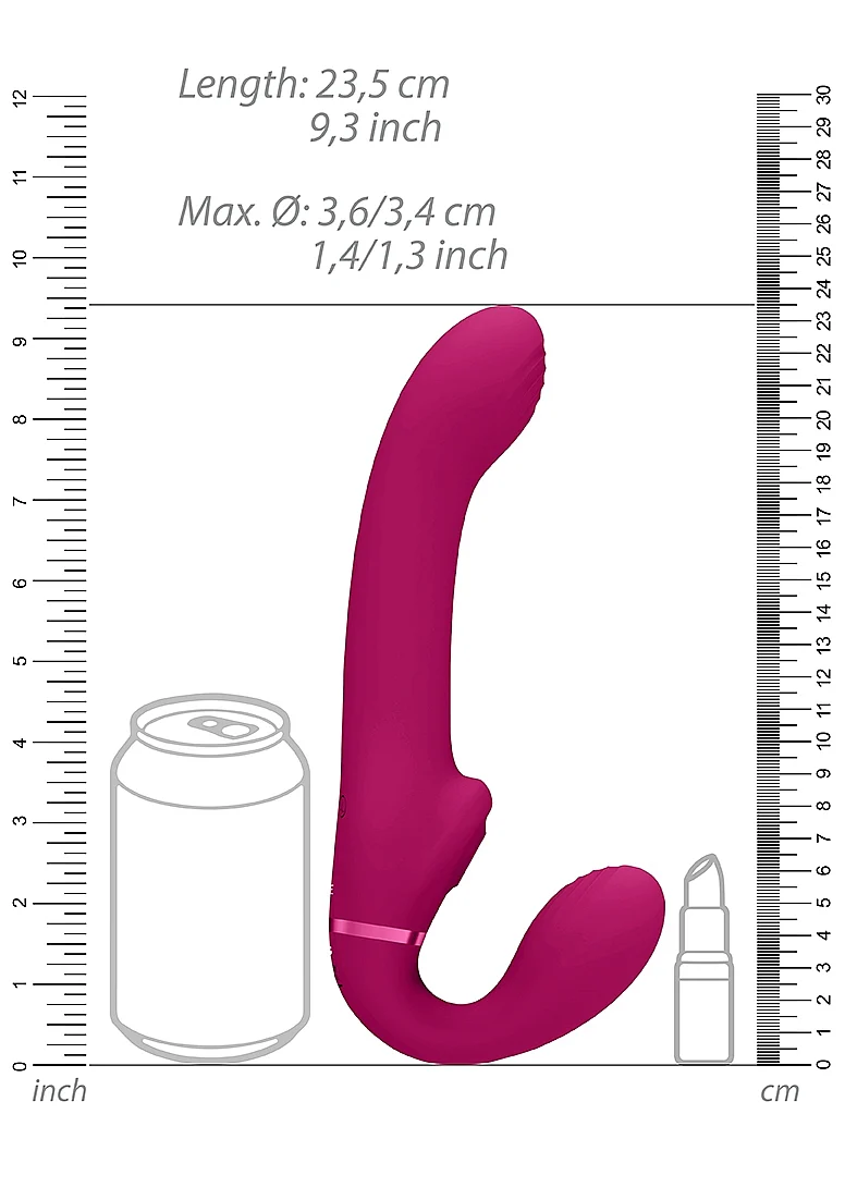 Vive Ai Dual Pulse-Wave & Airwave Strapless Strapon - Pink - Image 7