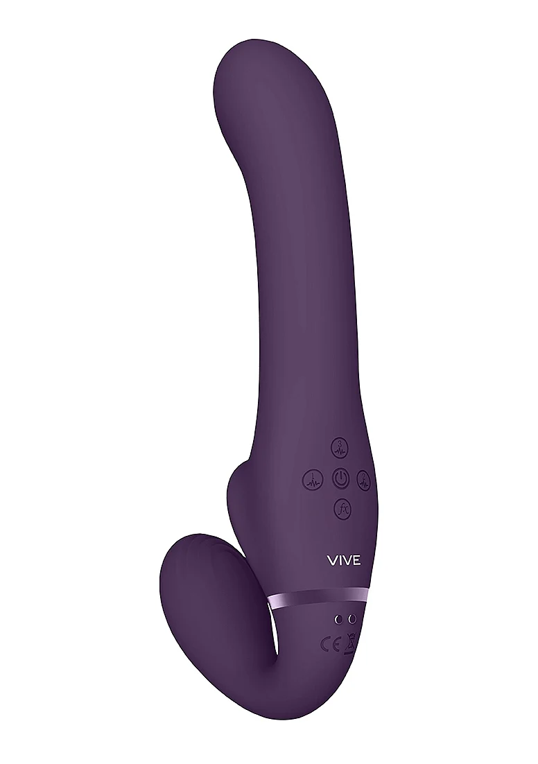 Vive Ai Dual Pulse-Wave & Airwave Strapless Strapon - Purple - Image 2