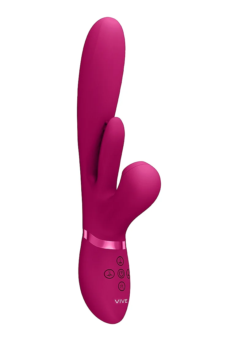 Vive Ena Thrusting G-Spot Flapper Air Wave Clit Stimulator - Pink - Image 3