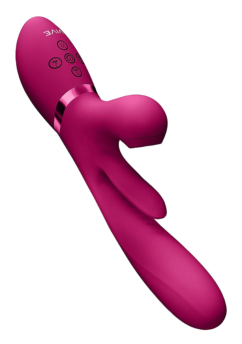 Vive Ena Thrusting G-Spot Flapper Air Wave Clit Stimulator - Pink - Image 5