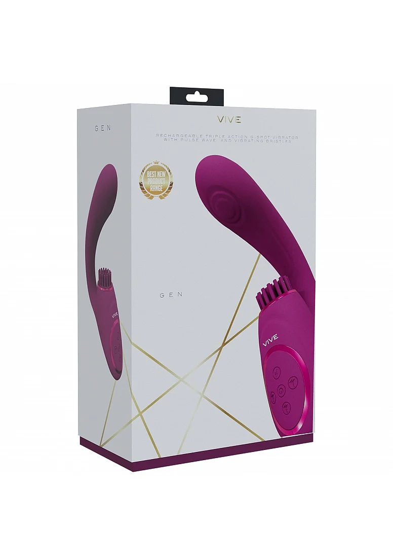 Vive Gen Triple G-Spot Vibrator with Pulse Wave - Pink