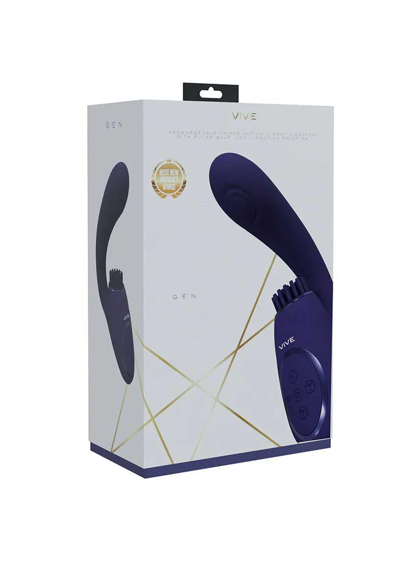 Vive Gen Triple G-Spot Vibrator with Pulse Wave - Purple