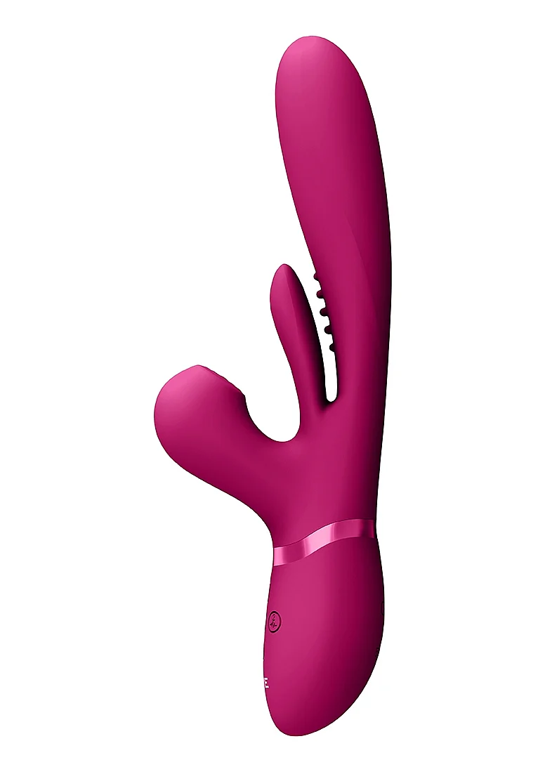 Vive Kura Thrusting G-Spot Flapper Pulse Wave Clit Stimulator - Pink - Image 10