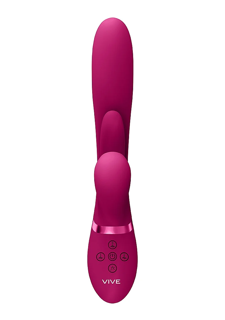 Vive Kura Thrusting G-Spot Flapper Pulse Wave Clit Stimulator - Pink - Image 11