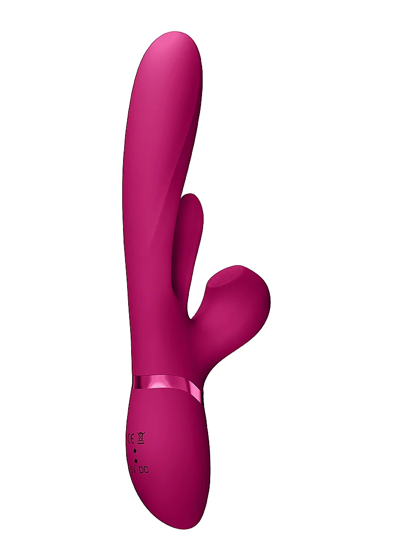 Vive Kura Thrusting G-Spot Flapper Pulse Wave Clit Stimulator - Pink - Image 2