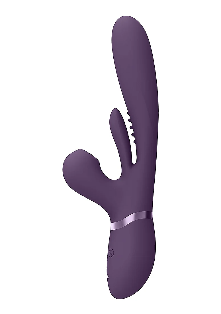 Vive Kura Thrusting G-Spot Flapper Pulse Wave Clit Stimulator - Purple - Image 2
