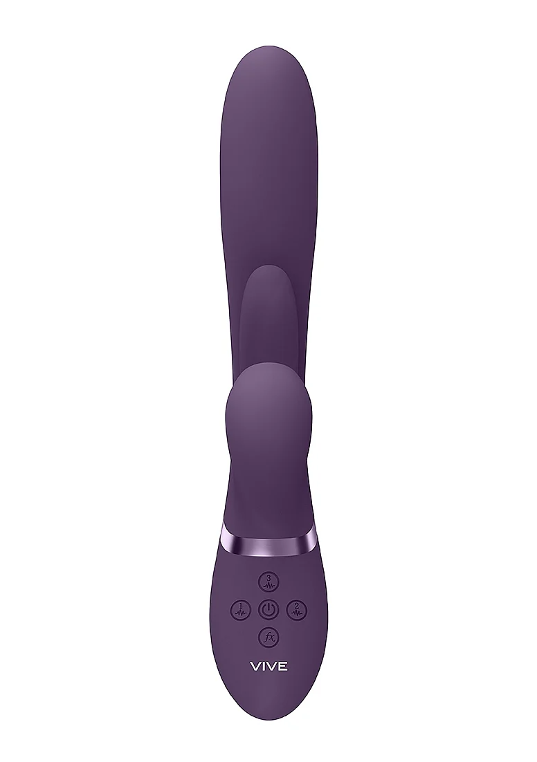 Vive Kura Thrusting G-Spot Flapper Pulse Wave Clit Stimulator - Purple - Image 3