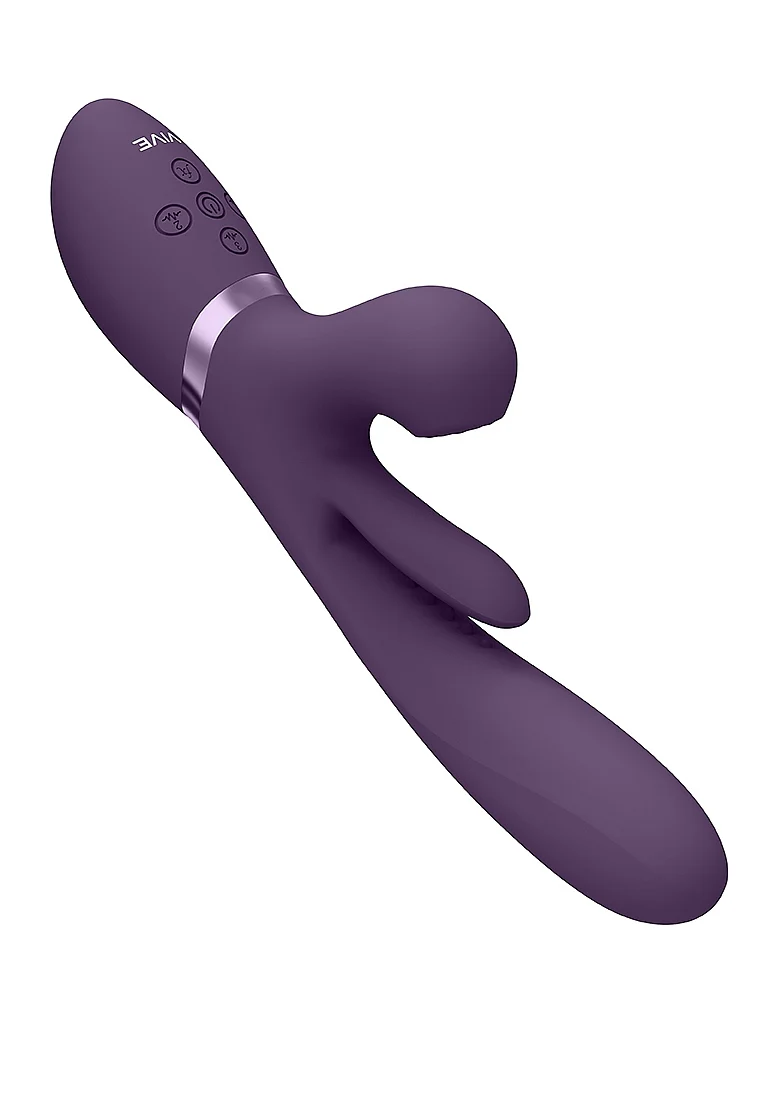 Vive Kura Thrusting G-Spot Flapper Pulse Wave Clit Stimulator - Purple - Image 7