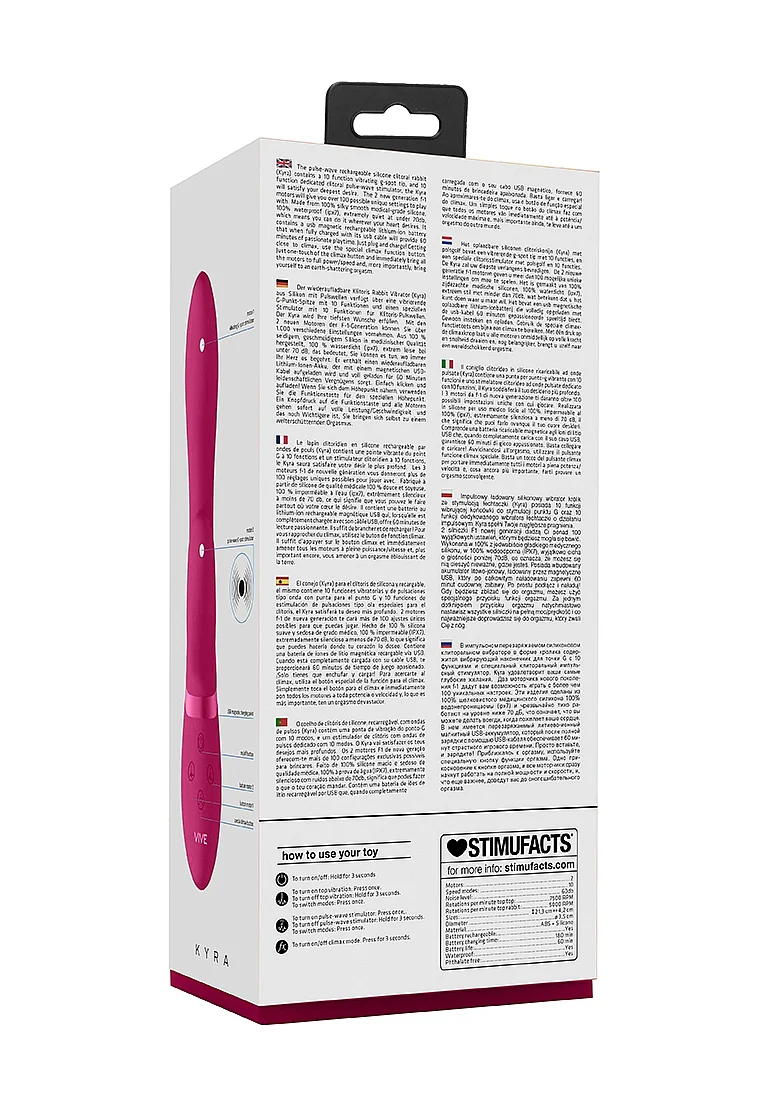 Vive Kyra Pulse-Wave Clitoral Rabbit Vibrator - Pink - Image 13