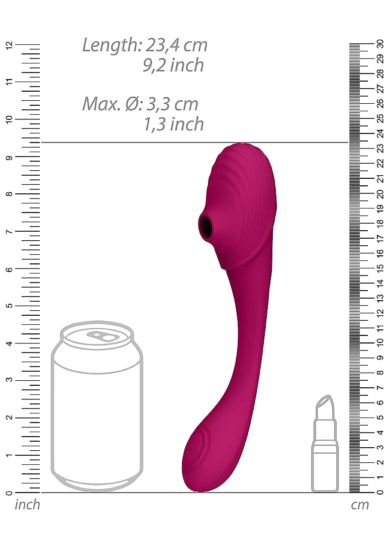 Vive Mirai Double-Ended Pulse Wave & Air Wave Bendable Vibrator - Pink - Image 4
