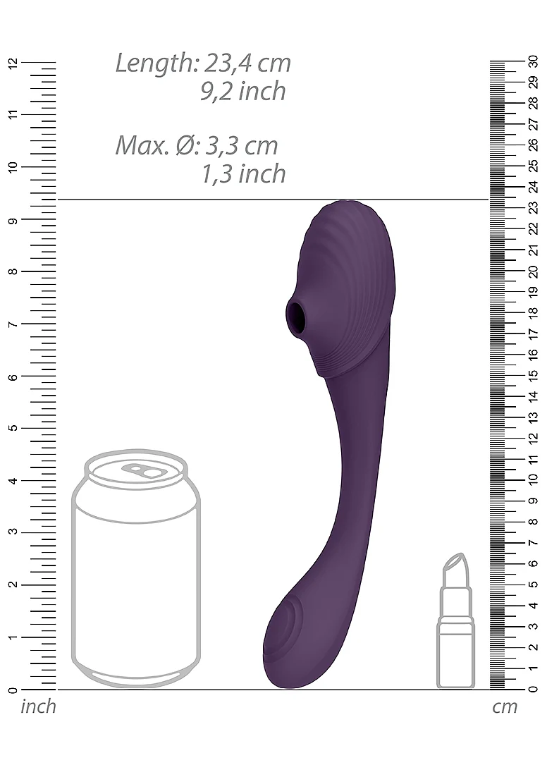 Vive Mirai Double-Ended Pulse Wave & Air Wave Bendable Vibrator - Purple - Image 4