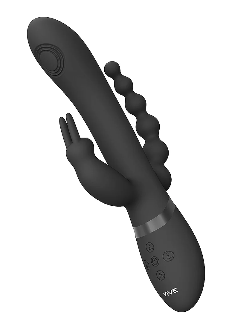 Vive Rini Pulse-Wave Triple Motor Rabbit - Black - Image 3