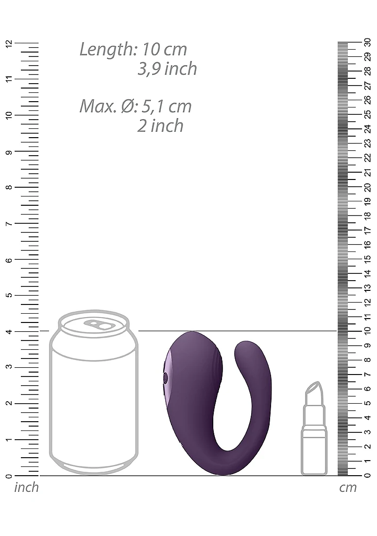 Vive Yoko Triple Action Vibrator with Clitoral Pulse Wave - Purple - Image 6