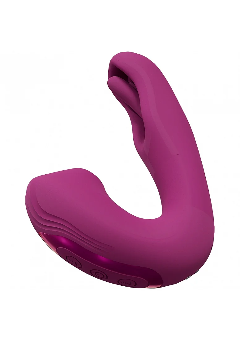 Vive Yuna Dual Motor Airwave Vibrator with G-Spot Flapping Stimulator - Pink - Image 6