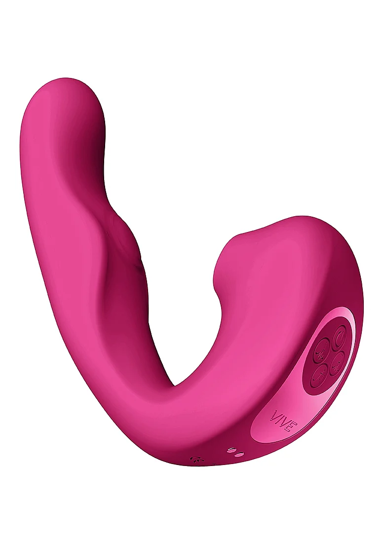 Vive Zaki Rechargeable Silicone Airwave-Pulse Wave Vibrating G-Spot Vibrator - Pink - Image 3