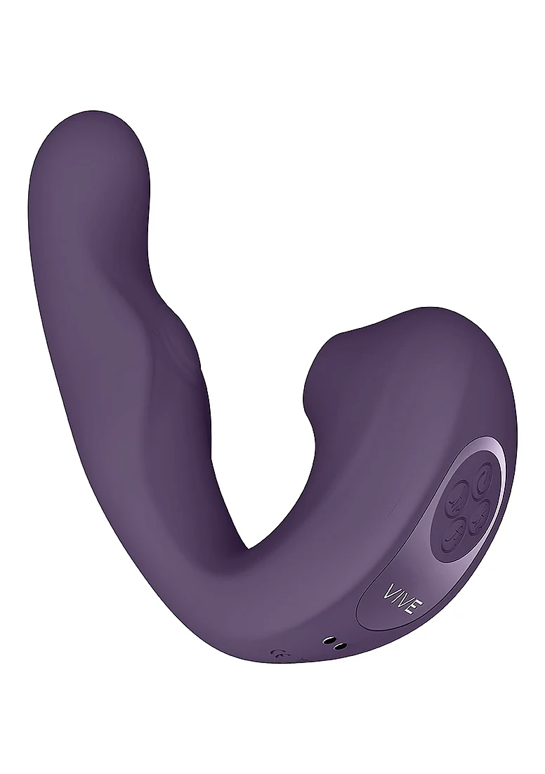 Vive Zaki Rechargeable Silicone Airwave-Pulse Wave Vibrating G-Spot Vibrator - Purple - Image 3