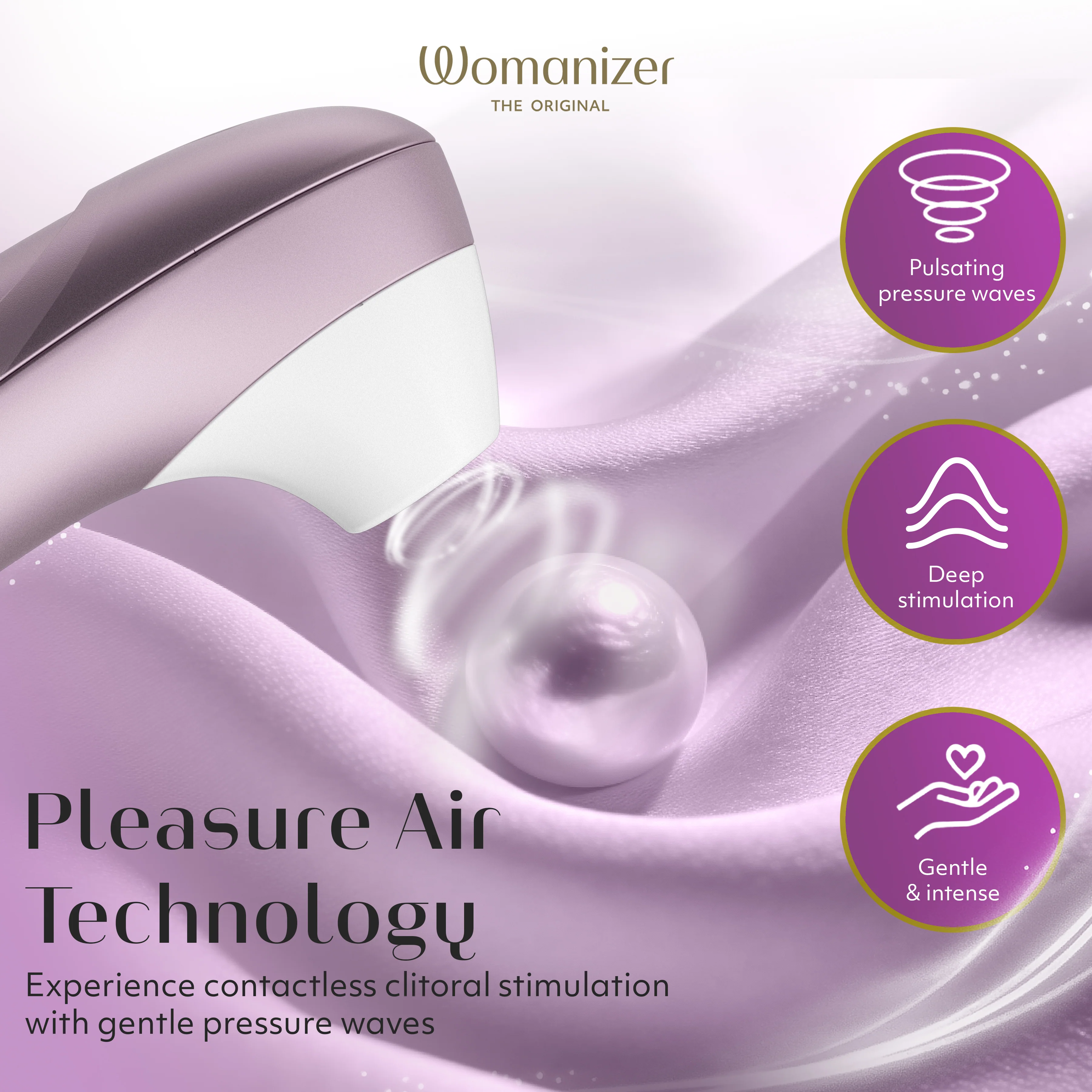 Womanizer Pro Pleasure Air Clitoral Suction Stimulator Lilac Pink - Image 5