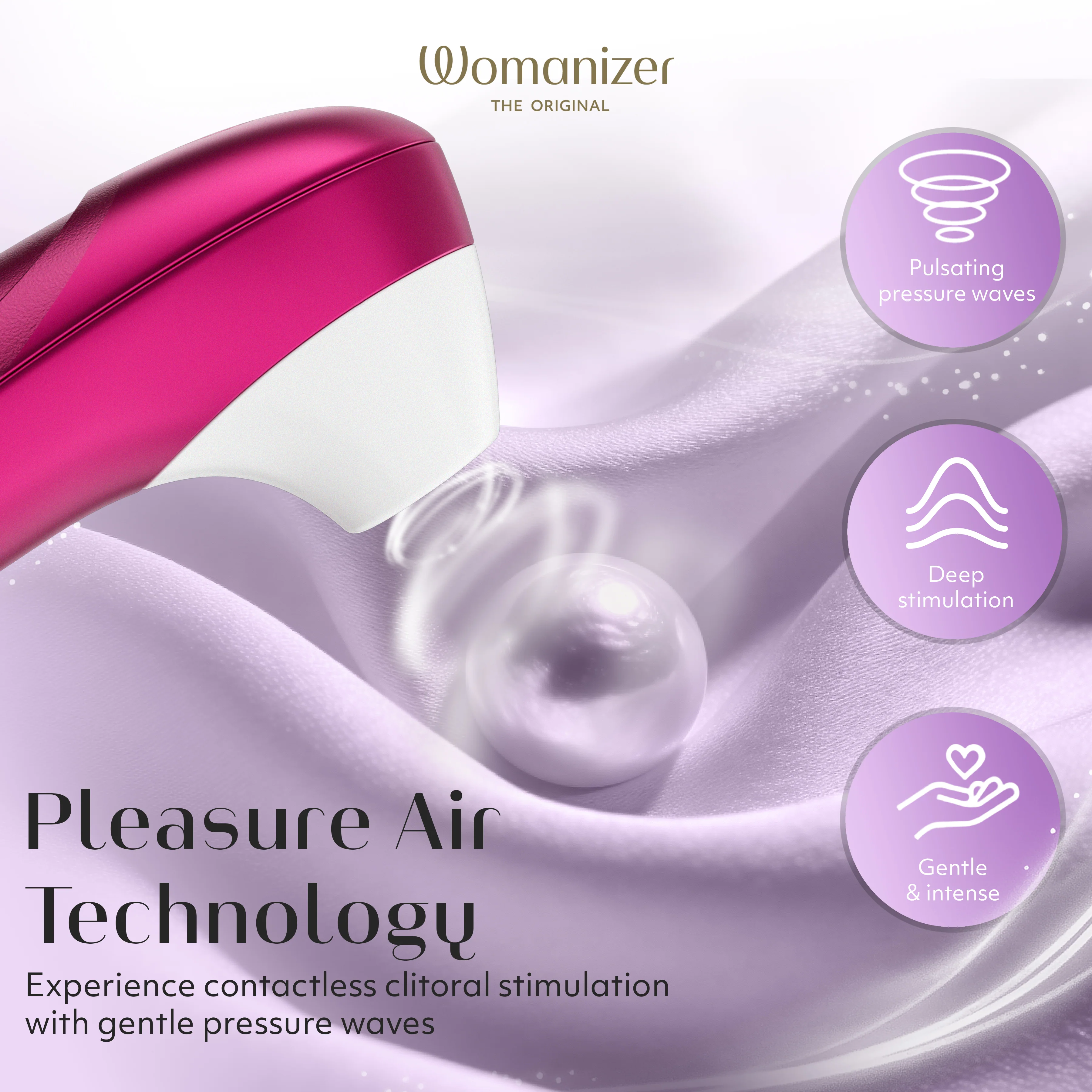 Womanizer Pro Pleasure Air Clitoral Suction Stimulator Vibrant Pink - Image 5
