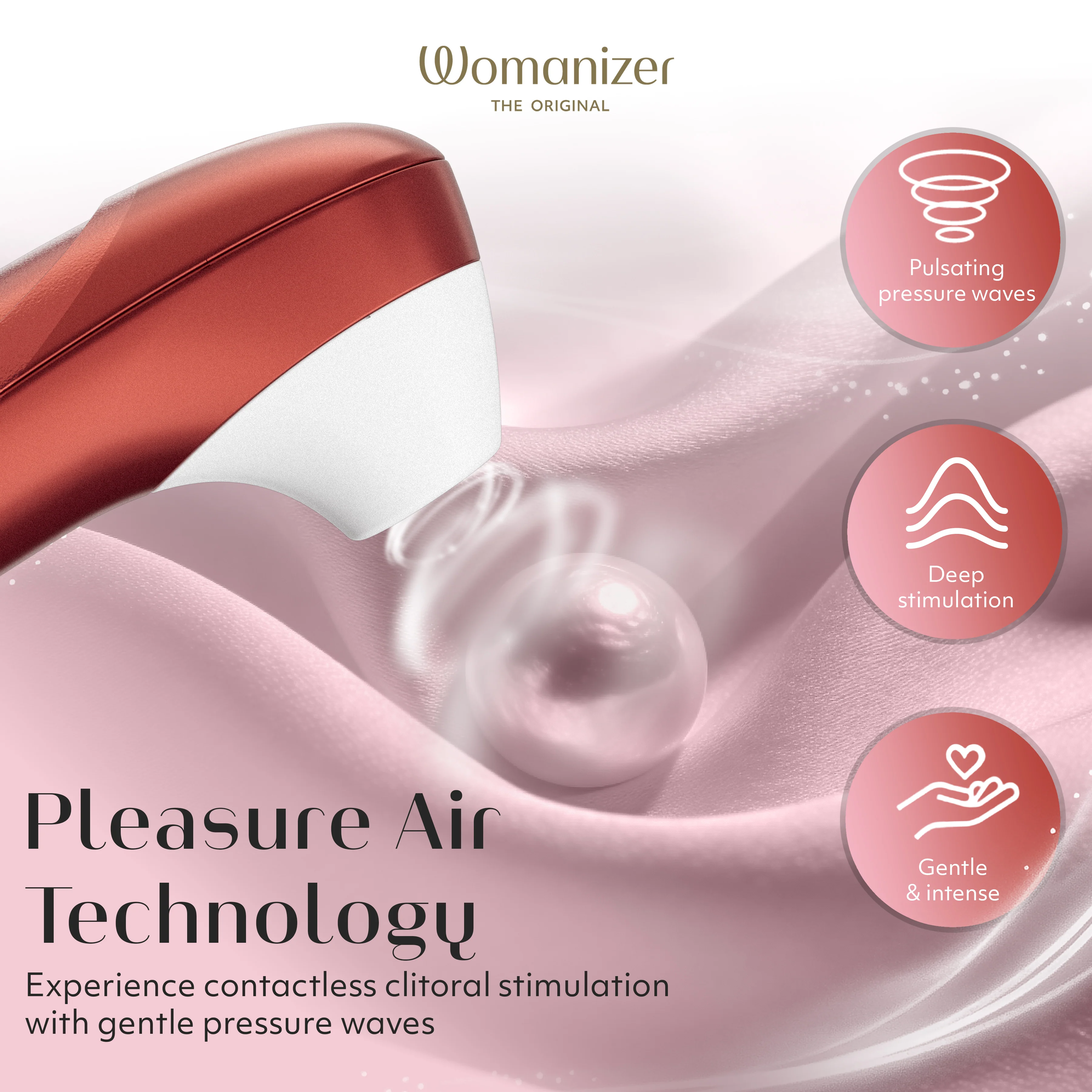 Womanizer Pro Pleasure Air Clitoral Suction Stimulator Bordeaux Red - Image 5