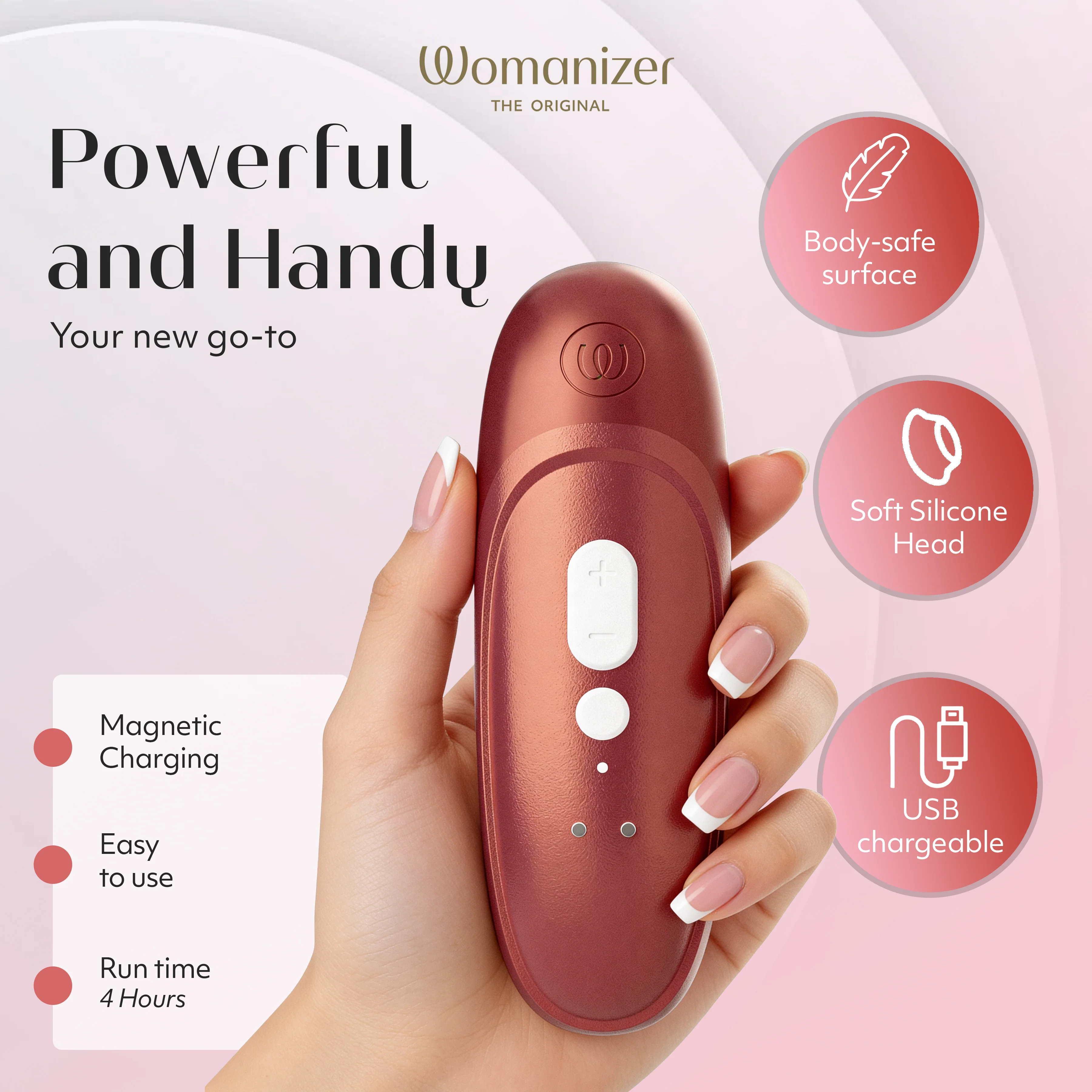 Womanizer Pro Pleasure Air Clitoral Suction Stimulator Bordeaux Red - Image 6