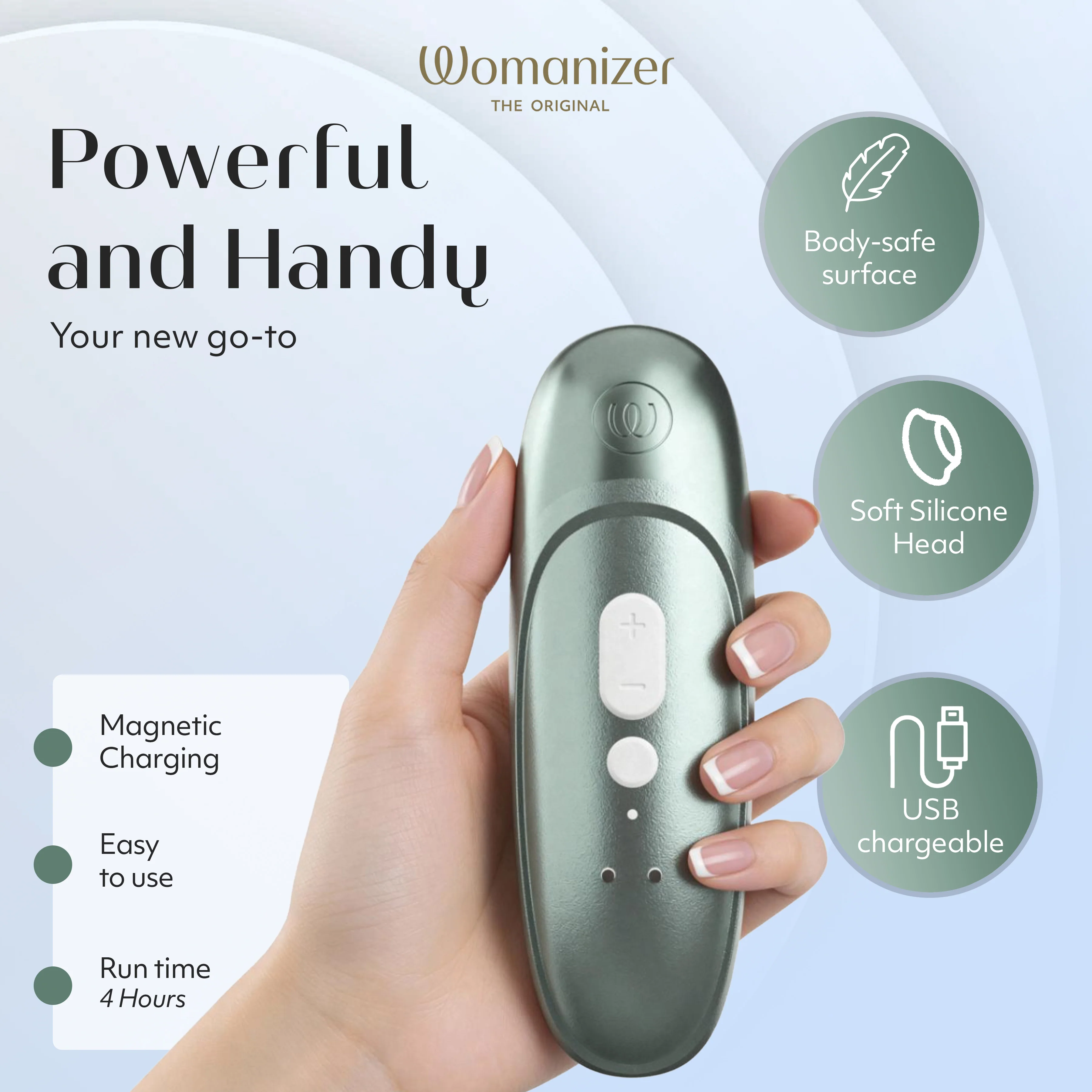 Womanizer Pro Pleasure Air Clitoral Suction Stimulator Sage Green - Image 6