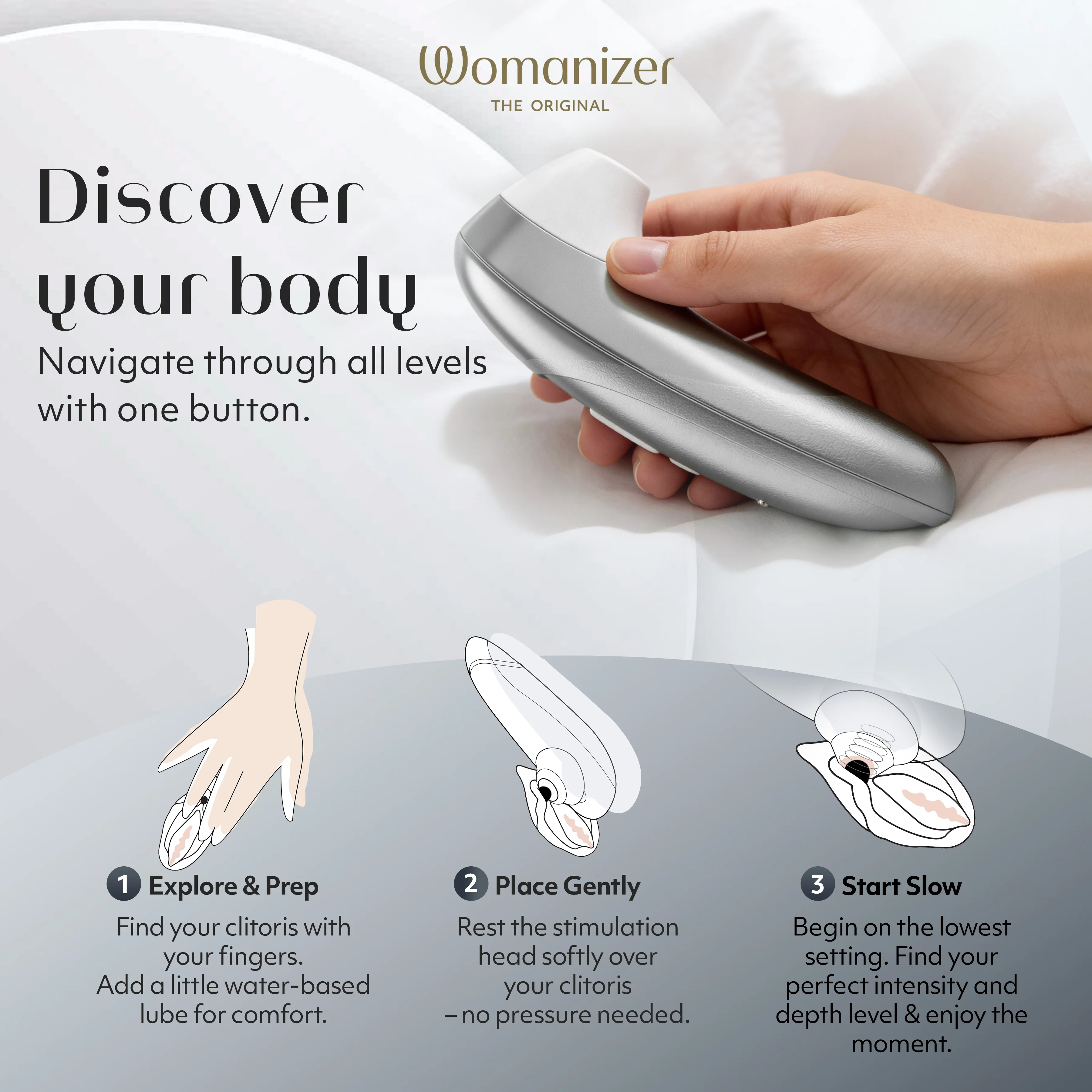 Womanizer Pro Pleasure Air Clitoral Suction Stimulator Silver - Image 4