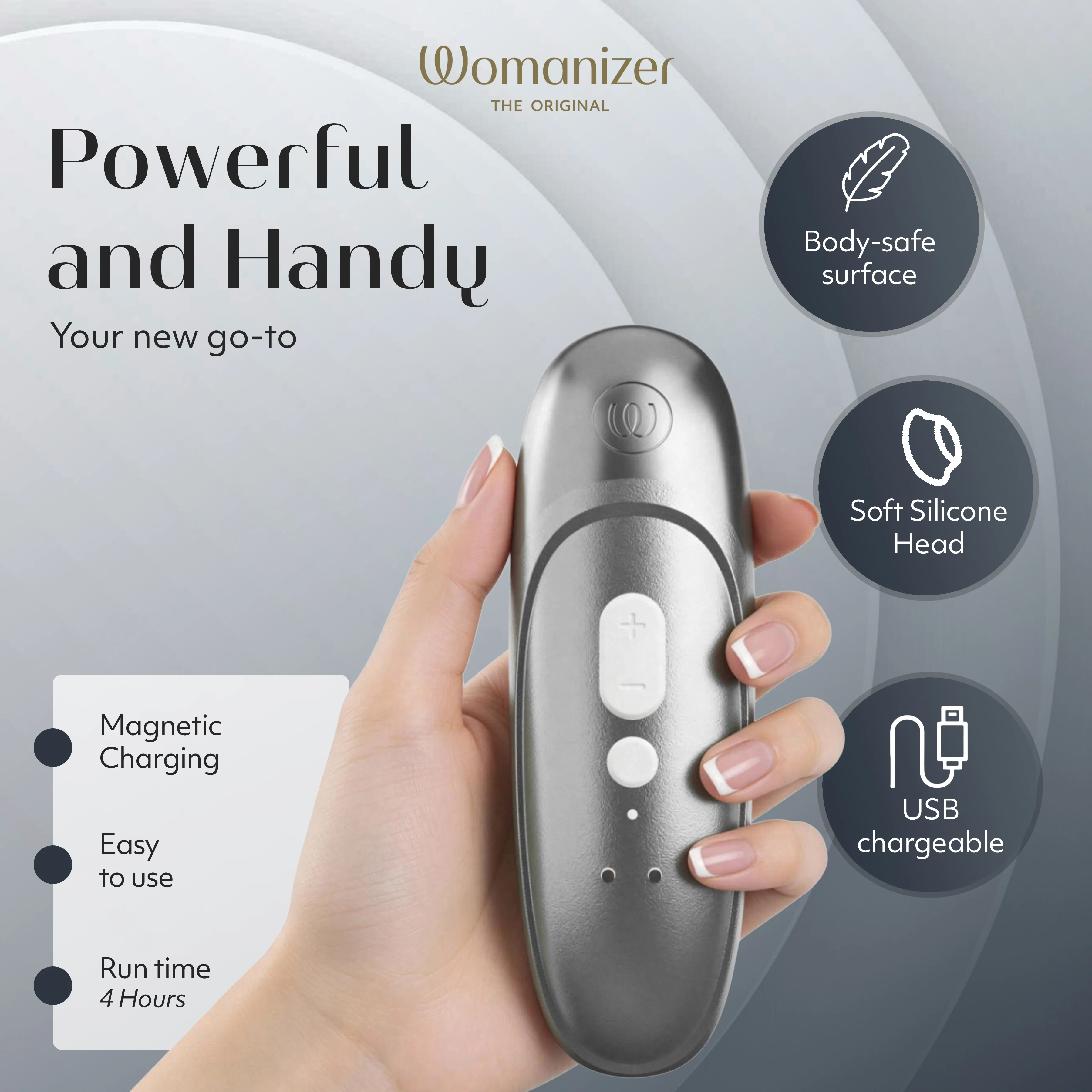 Womanizer Pro Pleasure Air Clitoral Suction Stimulator Silver - Image 6