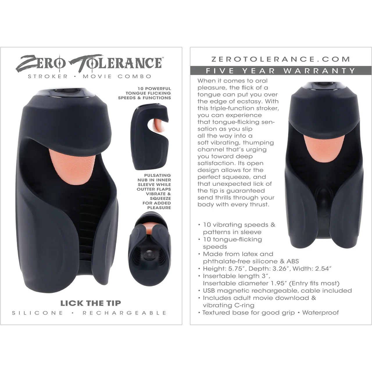 Zero Tolerance Lick the Tip Vibrating Oral Sex Masturbator - Image 13